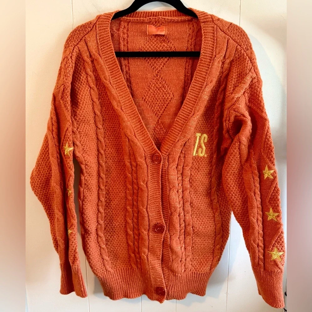 TAYLOR SWIFT The Life of a Showgirl Orange Cardigan, Size S - Picture 2 of 9